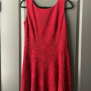 Elegant Red Lace Dress